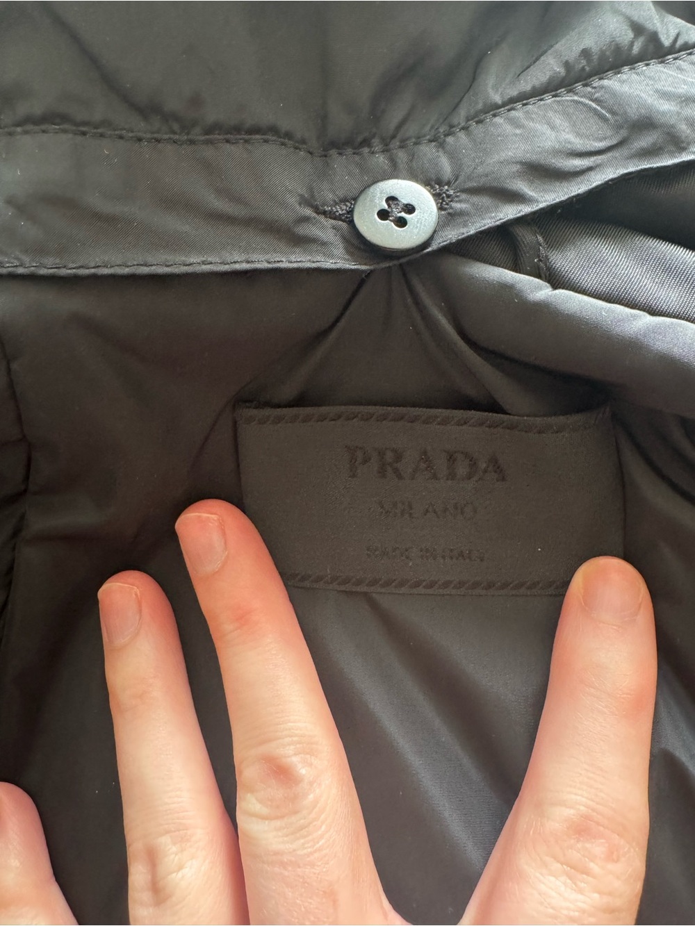 Prada Black Bomber Jacket with Faux Fur Collar - Picture 2 of 8
